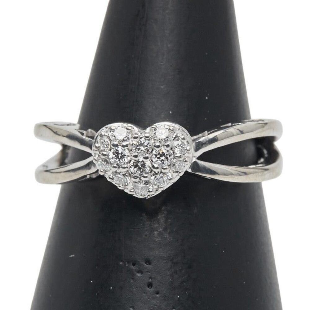 Ponte Vecchio Diamond Heart Motif Ring 18K White Gold